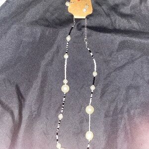 Elegant Black and White Beaded Necklace